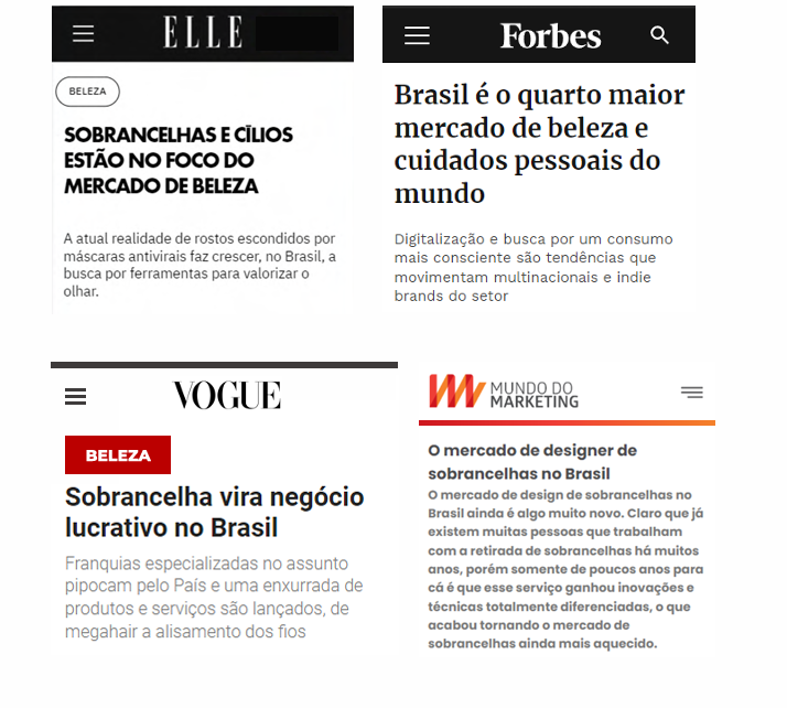 Notícias sobre o mercado de beleza e sobrancelhas